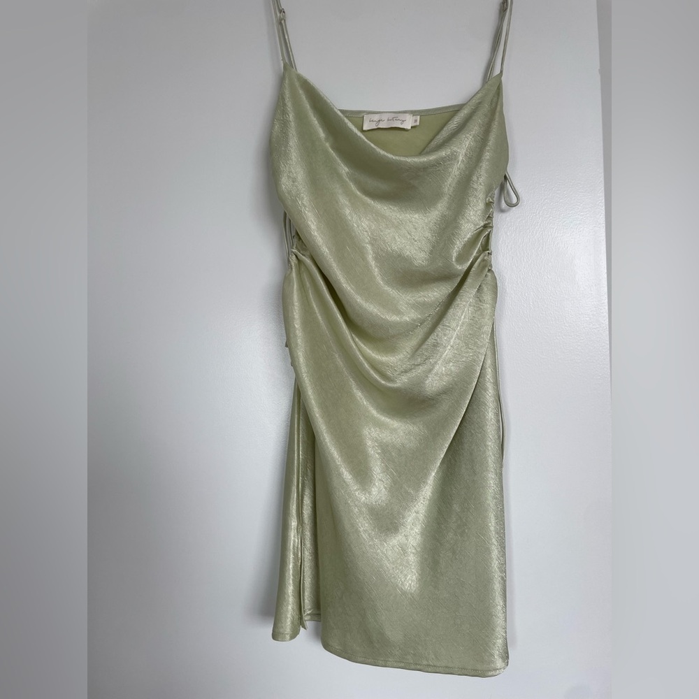Mint Green Sheer Dress Size Medium - Picture 2 of 9